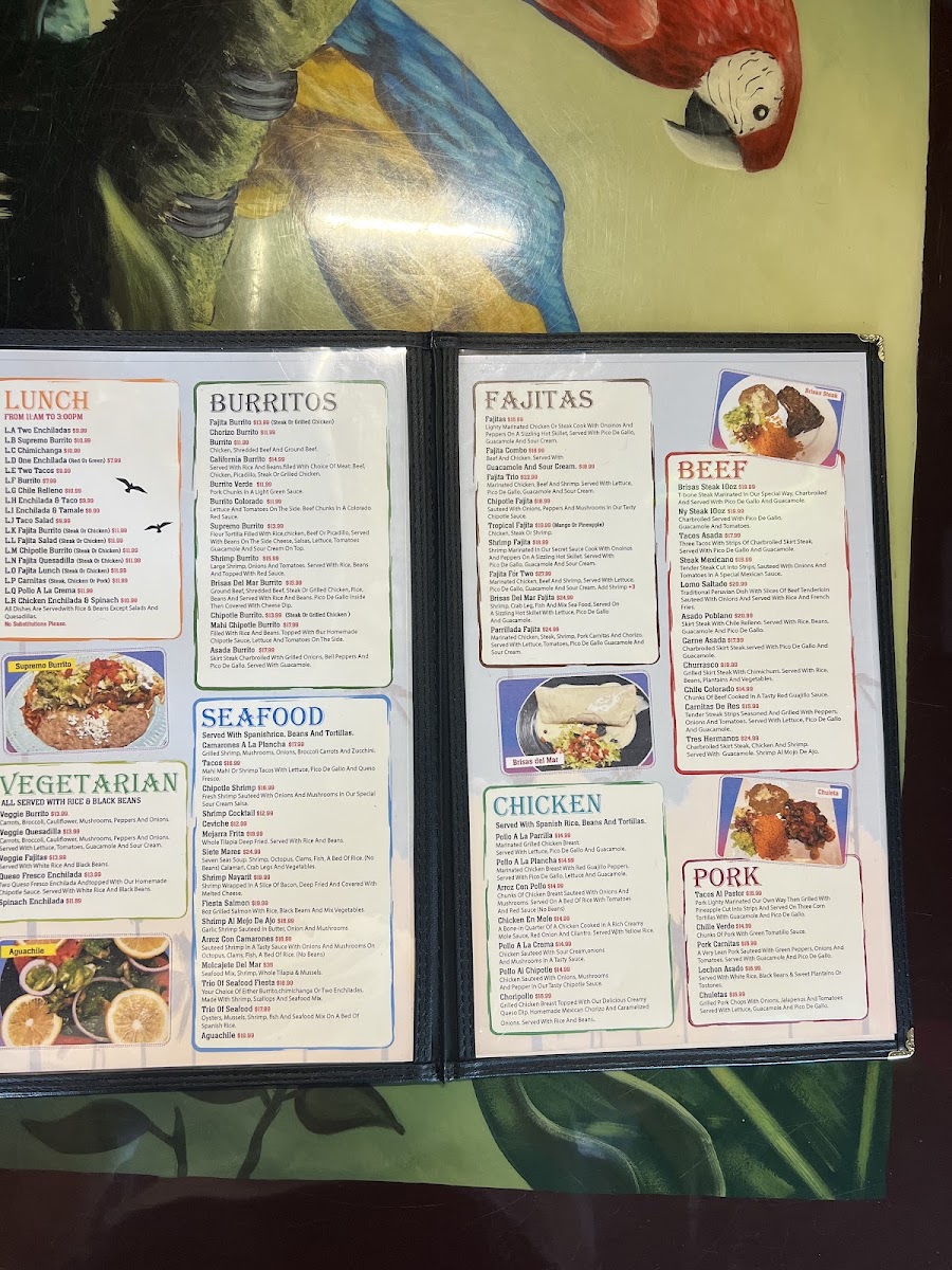 San Diego Mexican Restaurant & Taqueria menu board
