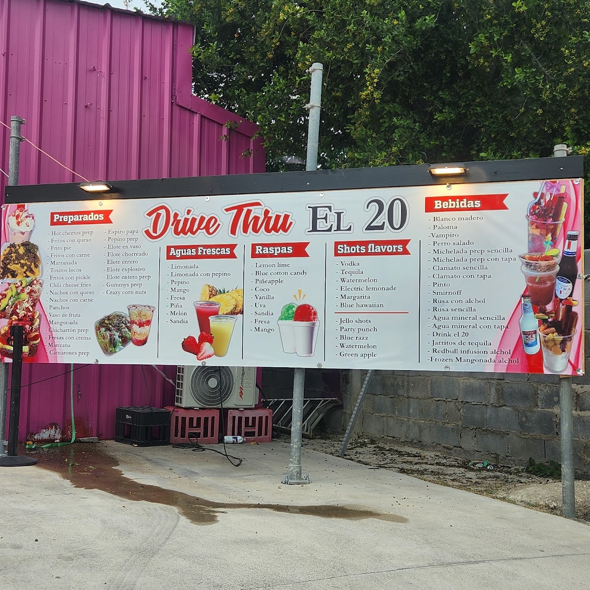 Meat Market & Taco Restaurant 20 menu board