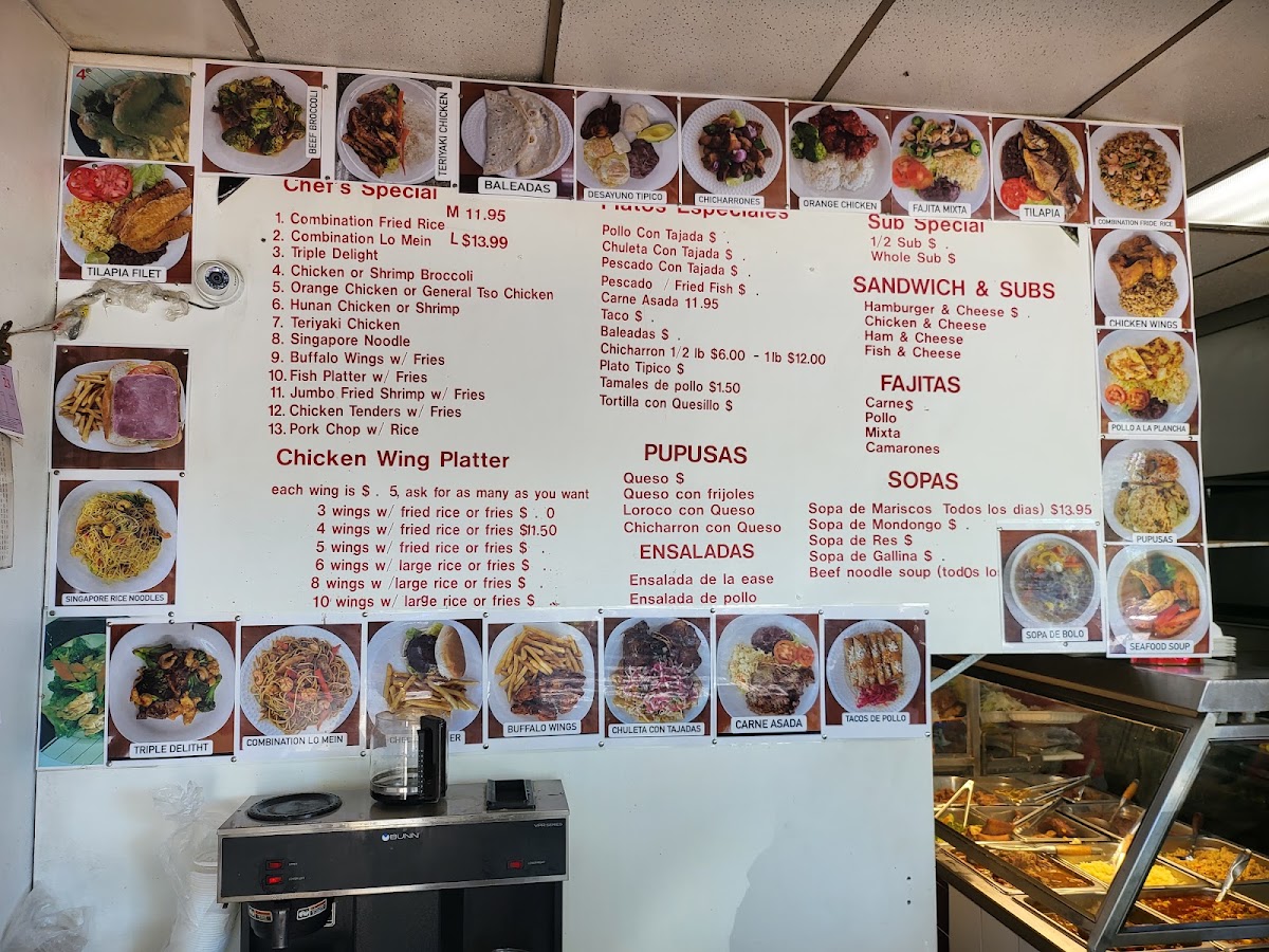 Sandy Subs Shop menu board