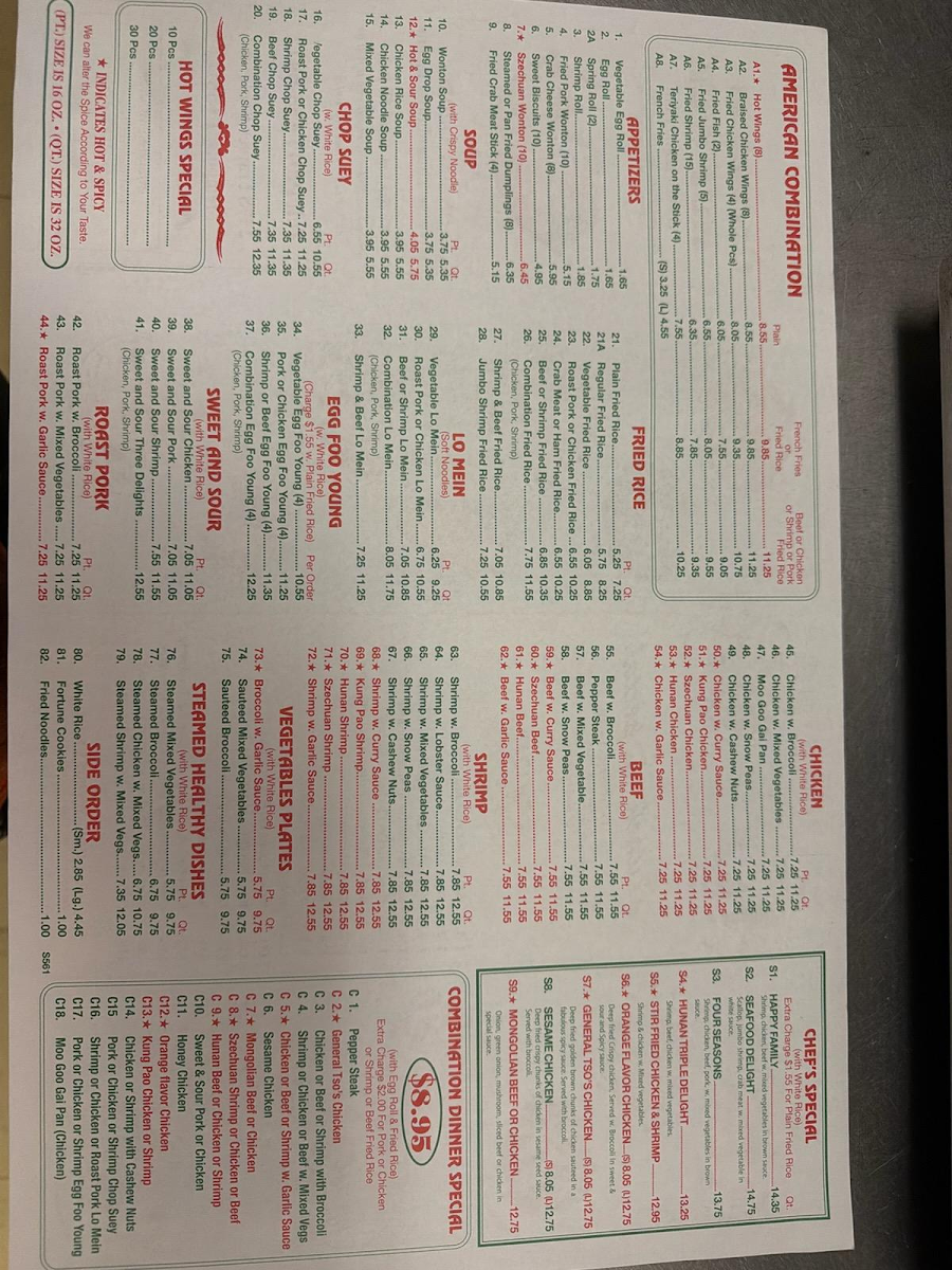 Szechuan hot wok menu board