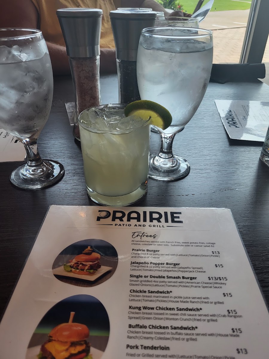 Prairie Patio & Grill menu board