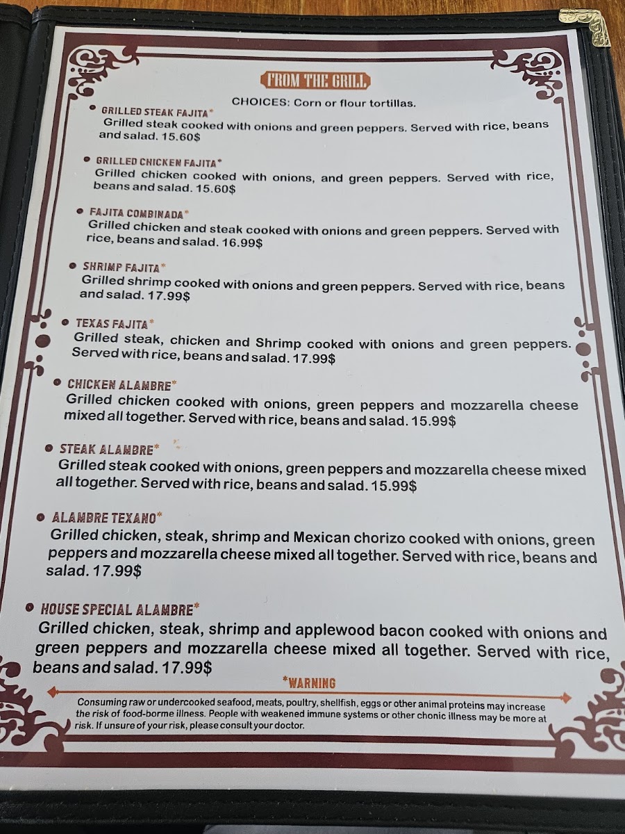 LOWCOUNTRY FIESTA GRILL menu board