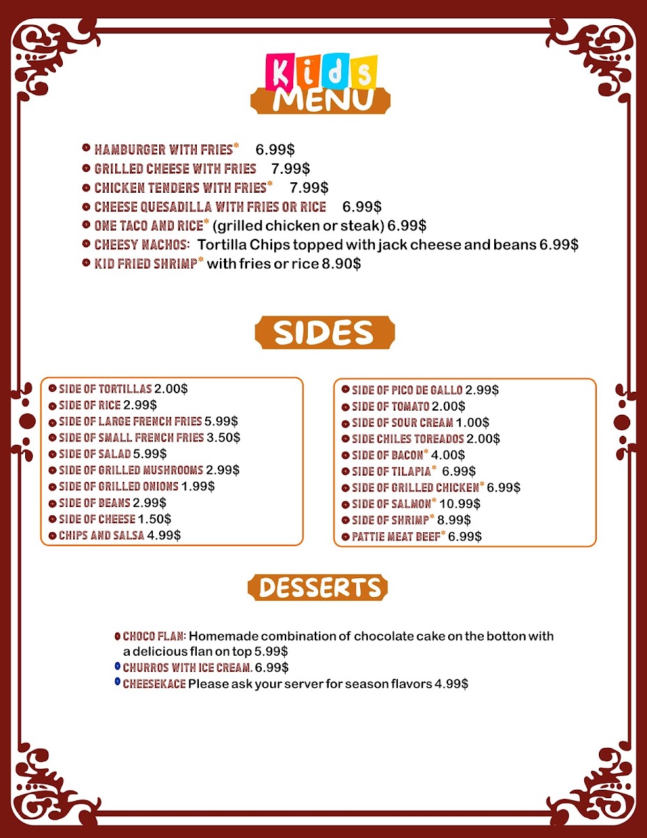 LOWCOUNTRY FIESTA GRILL menu board