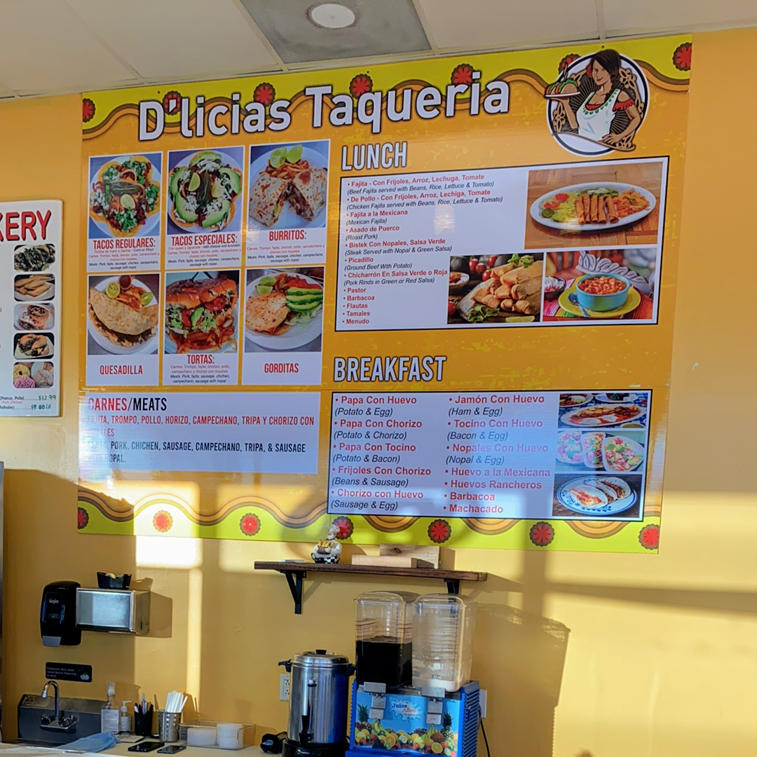 Mexitaco menu board