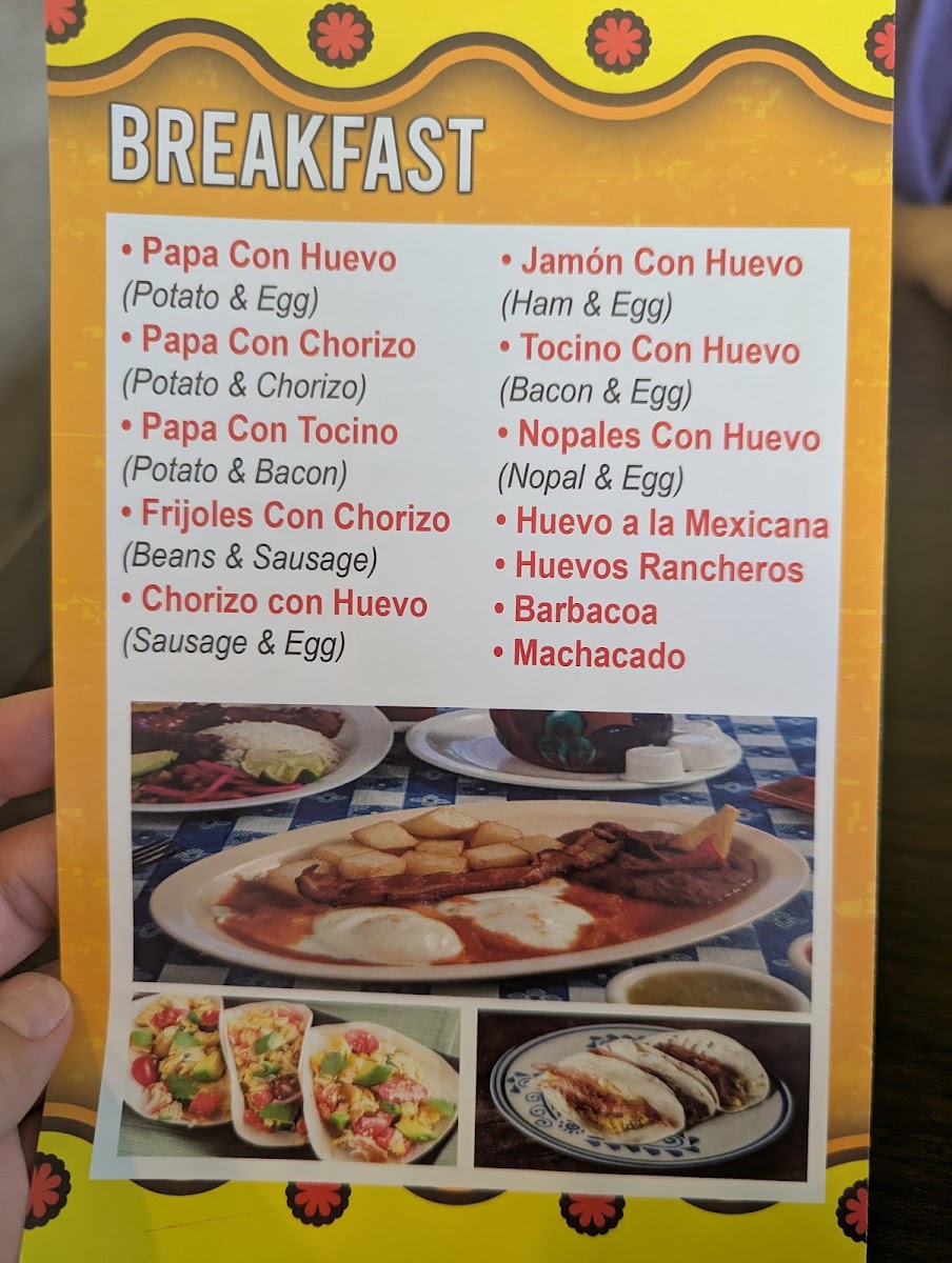 Mexitaco menu board