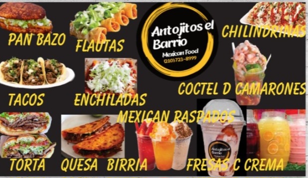 Antojitos El Barrio menu board