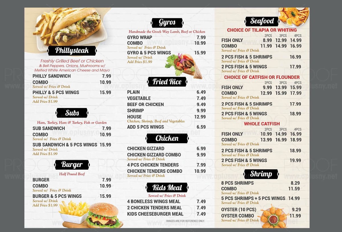 ATL WING & DELI Anderson menu board