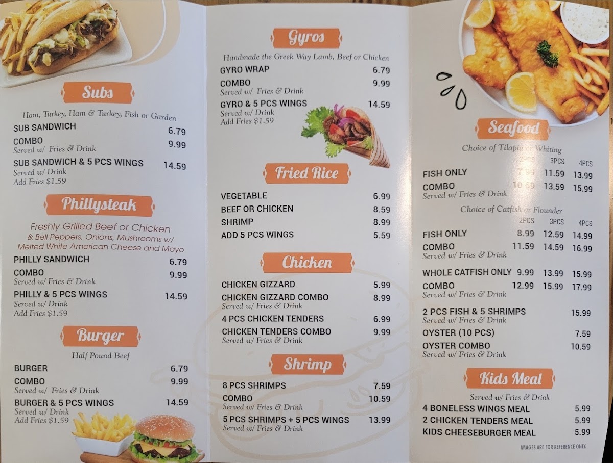 ATL WING & DELI Anderson menu board