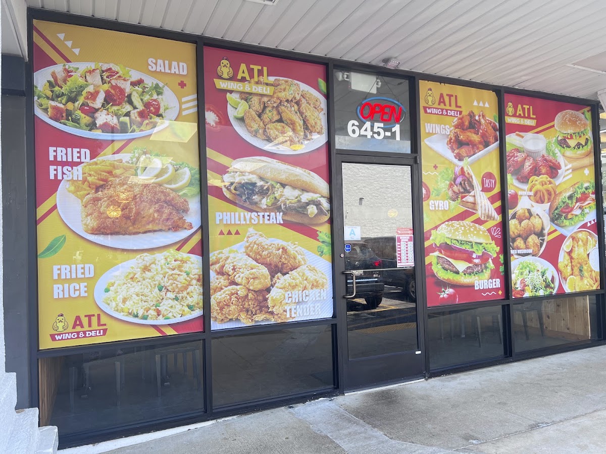 ATL WING & DELI Anderson menu board