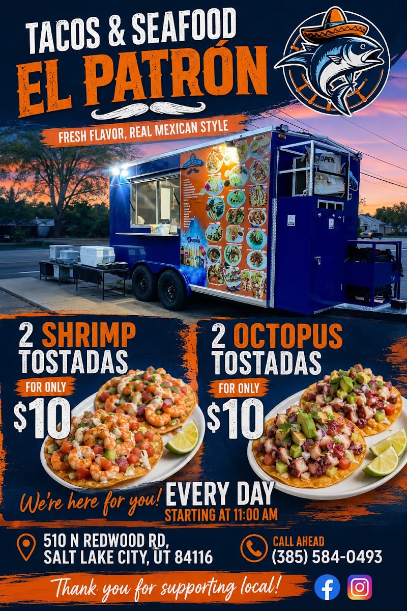 Tacos Y Mariscos El Patron #2 menu board