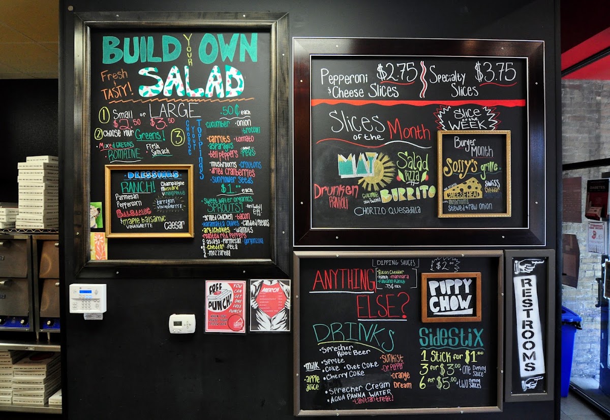 Ian's Pizza Milwaukee | Downtown menu board