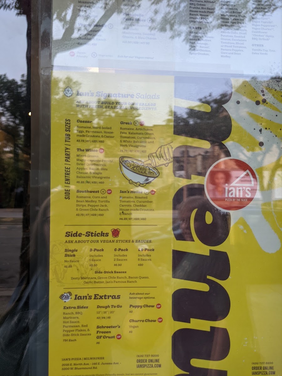Ian's Pizza Milwaukee | Downtown menu board