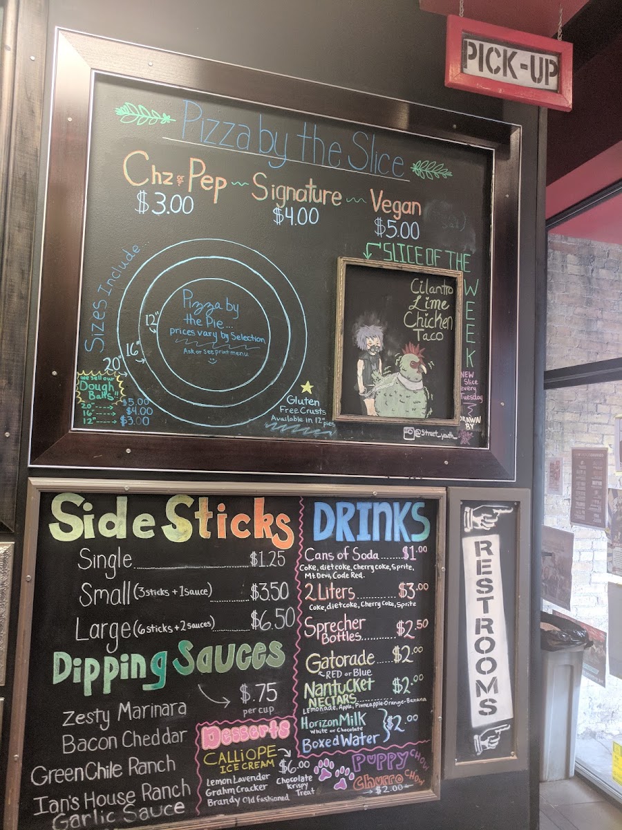 Ian's Pizza Milwaukee | Downtown menu board