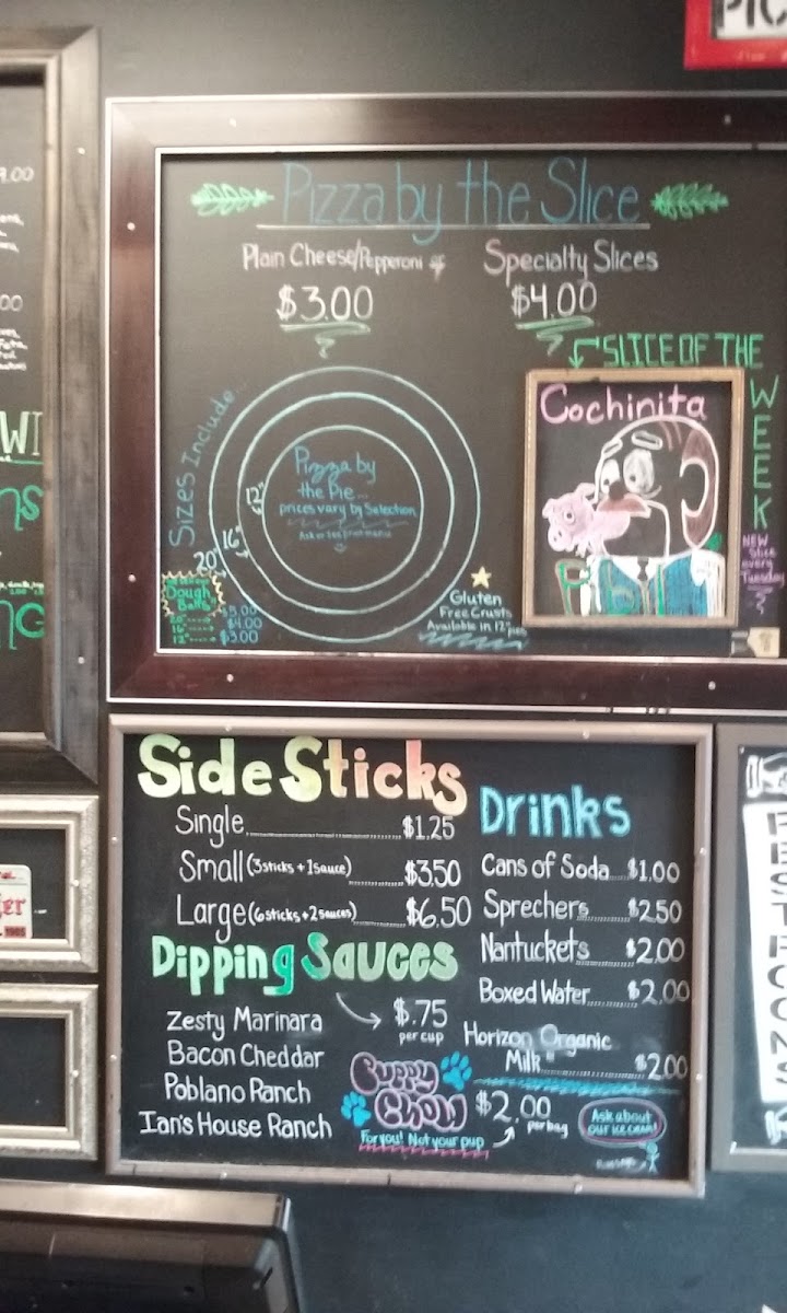 Ian's Pizza Milwaukee | Downtown menu board
