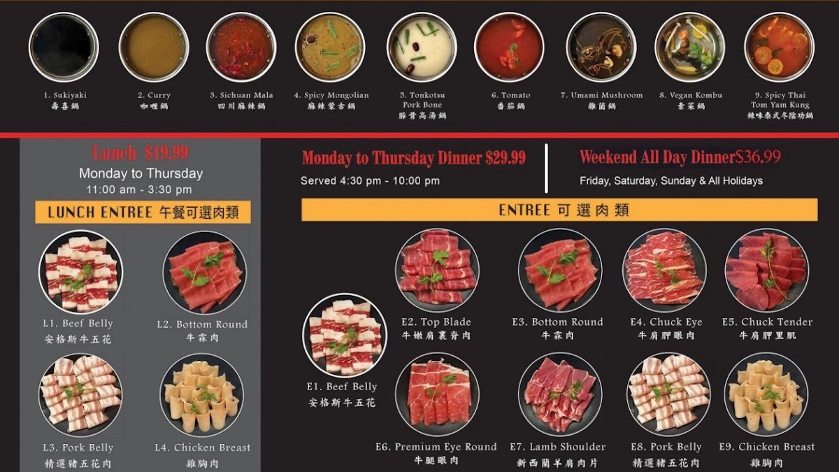 Shabu Spot menu board