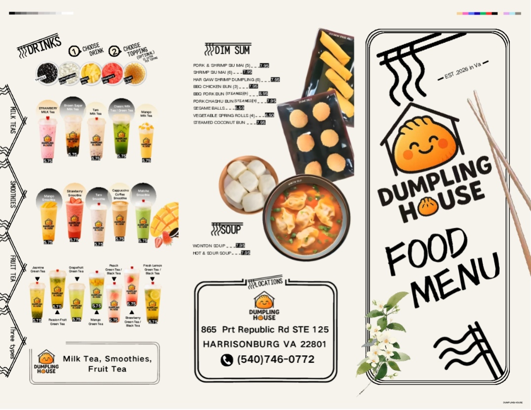 Dumpling House menu board
