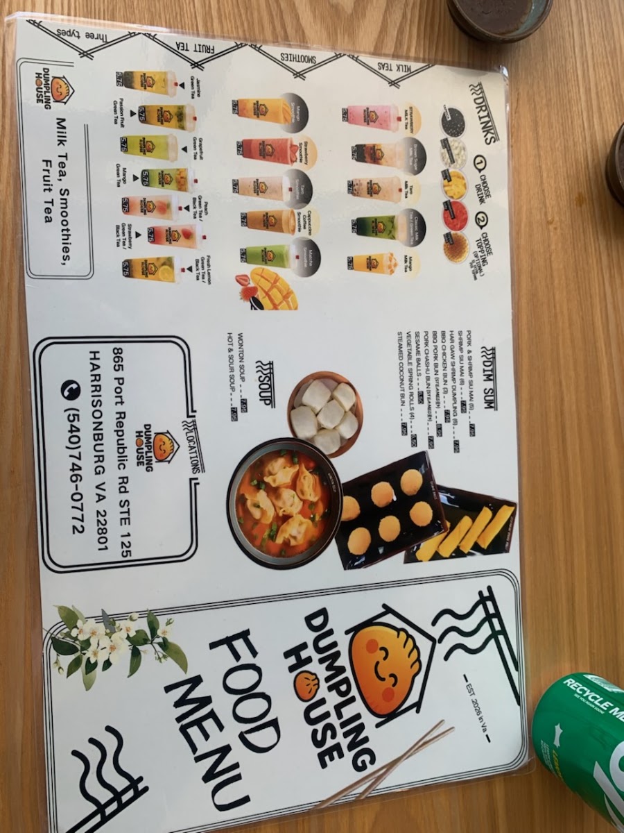 Dumpling House menu board