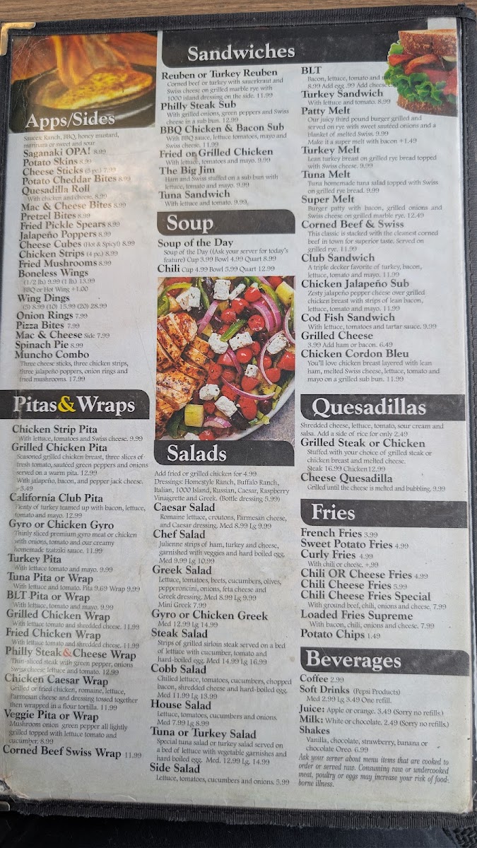 Village Gourmet Hot Dogs menu board