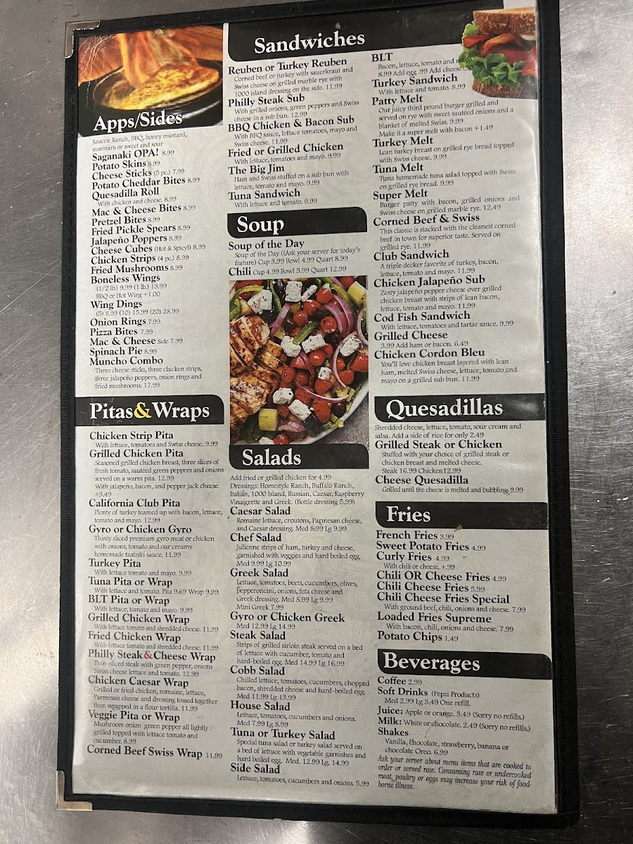 Village Gourmet Hot Dogs menu board
