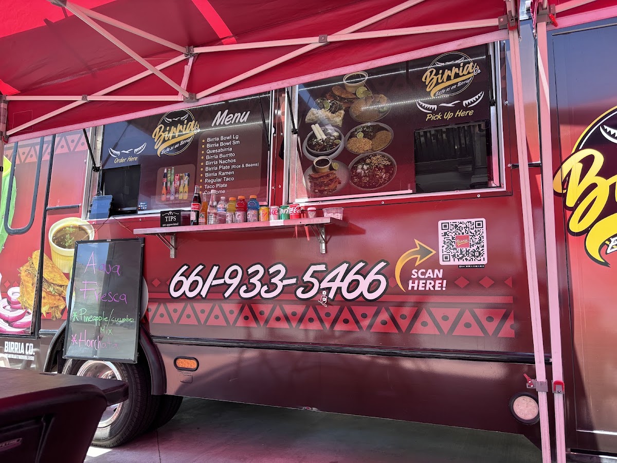 Birria Co. menu board