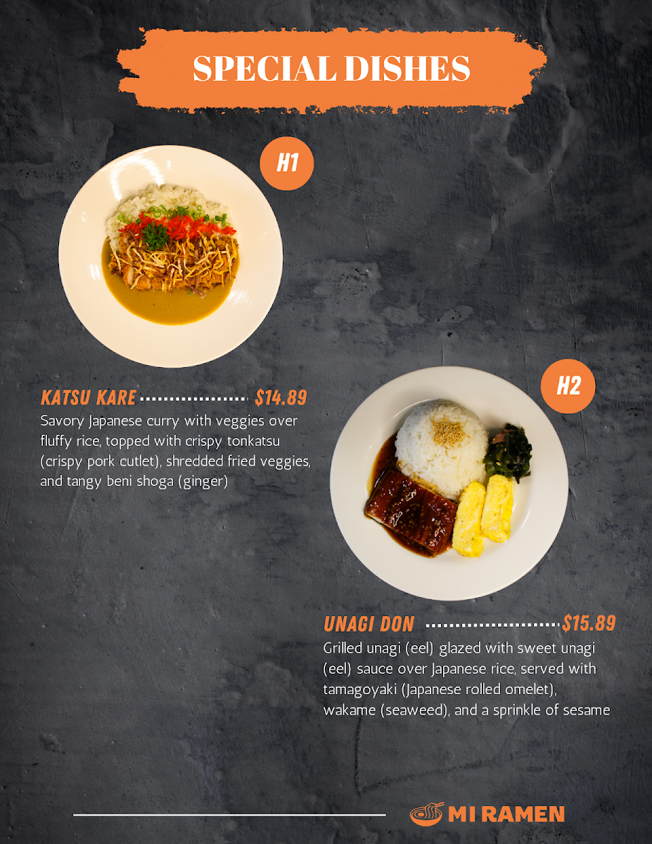 MI RAMEN menu board