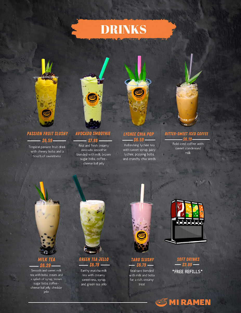 MI RAMEN menu board