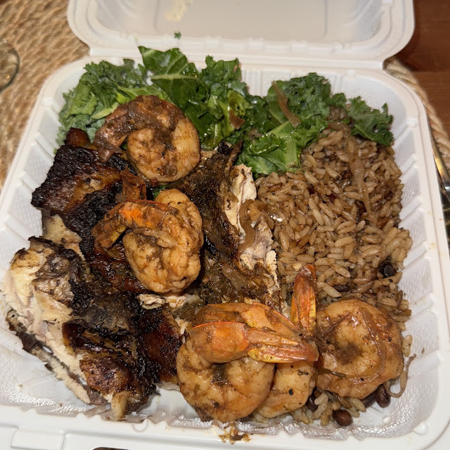 Jerk Chicken and Jerk Shrimp Combo Plate