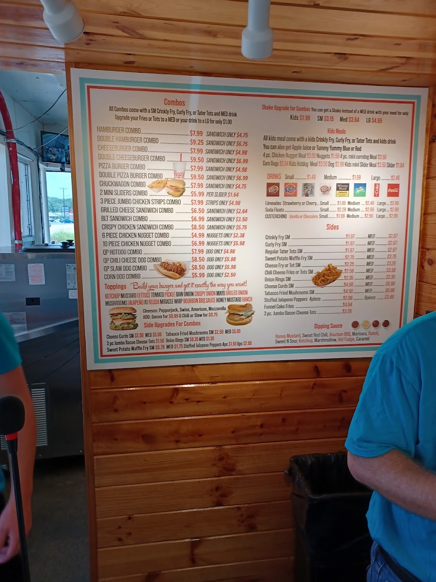 AP's Dairy Bar menu board