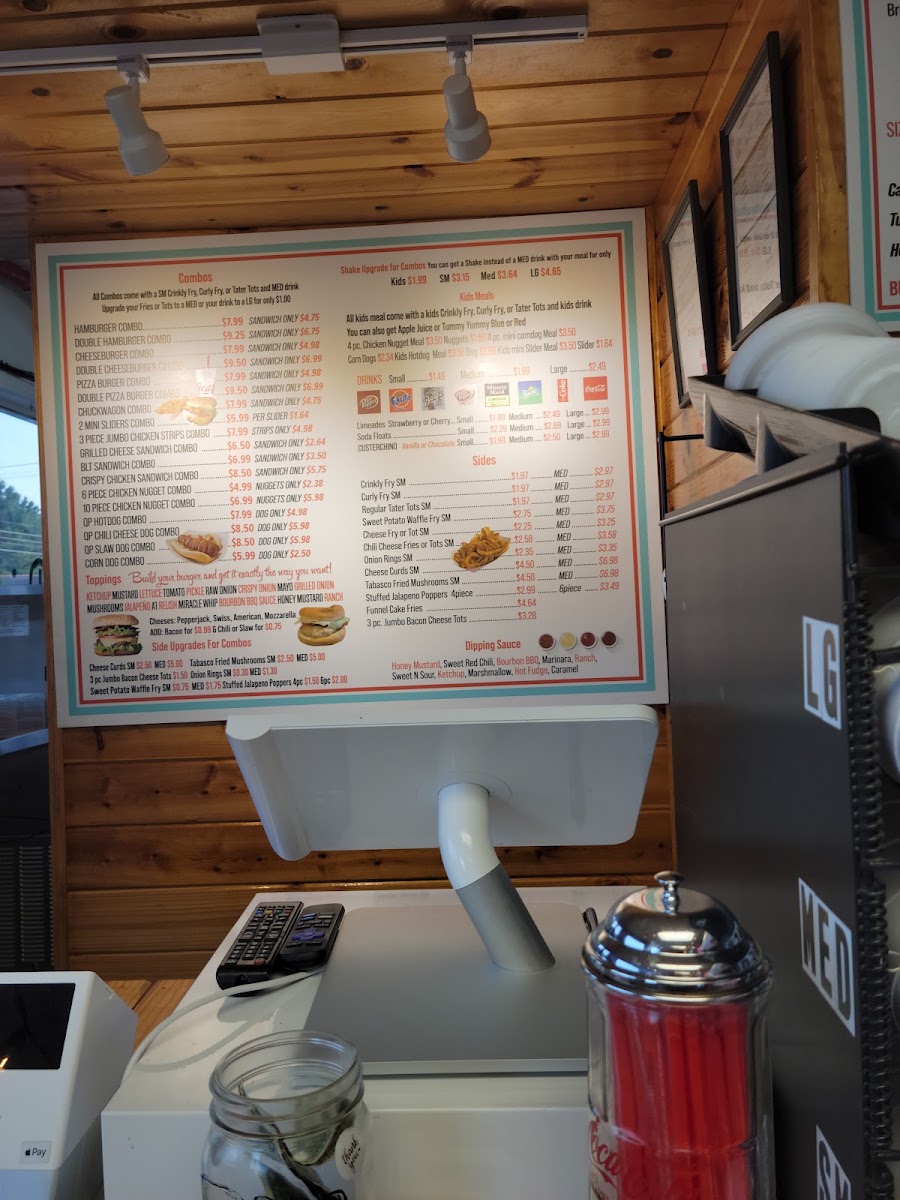 AP's Dairy Bar menu board