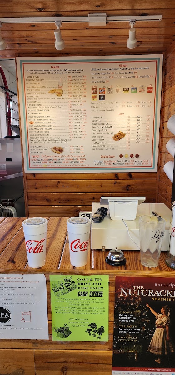 AP's Dairy Bar menu board