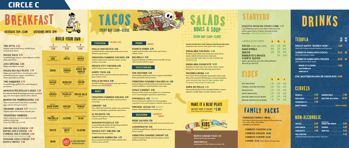 Tacodeli menu board