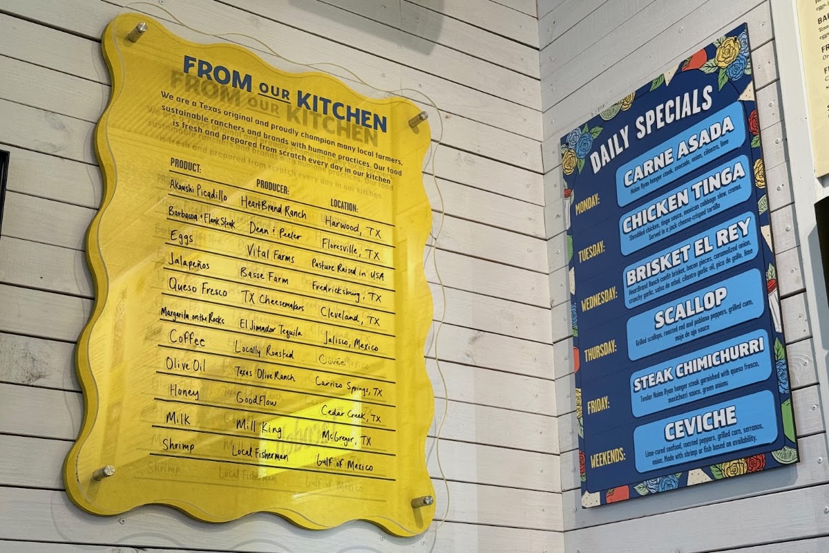 Tacodeli menu board