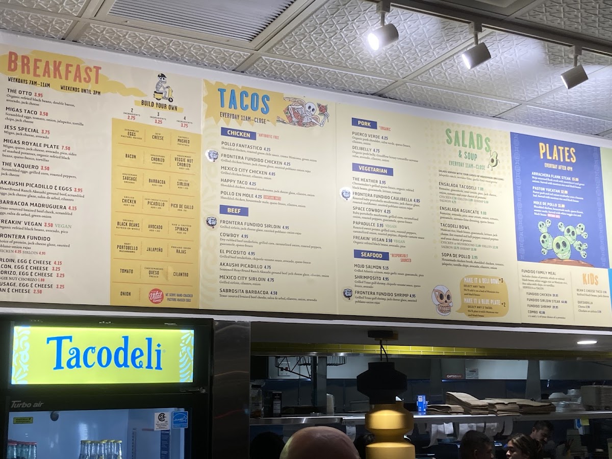 Tacodeli menu board