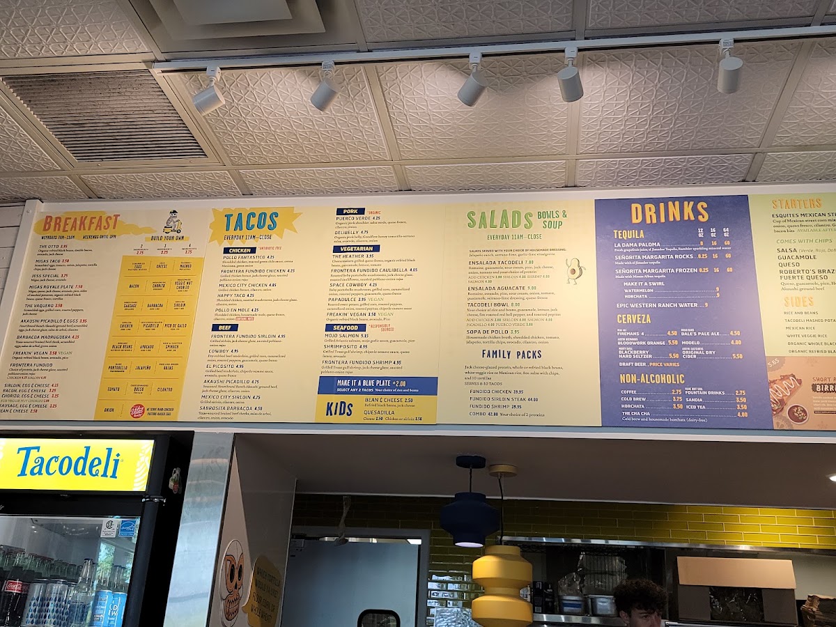 Tacodeli menu board