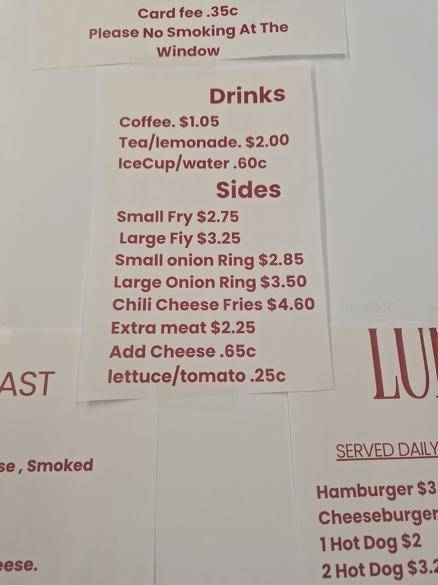 Half & Half Grill menu board
