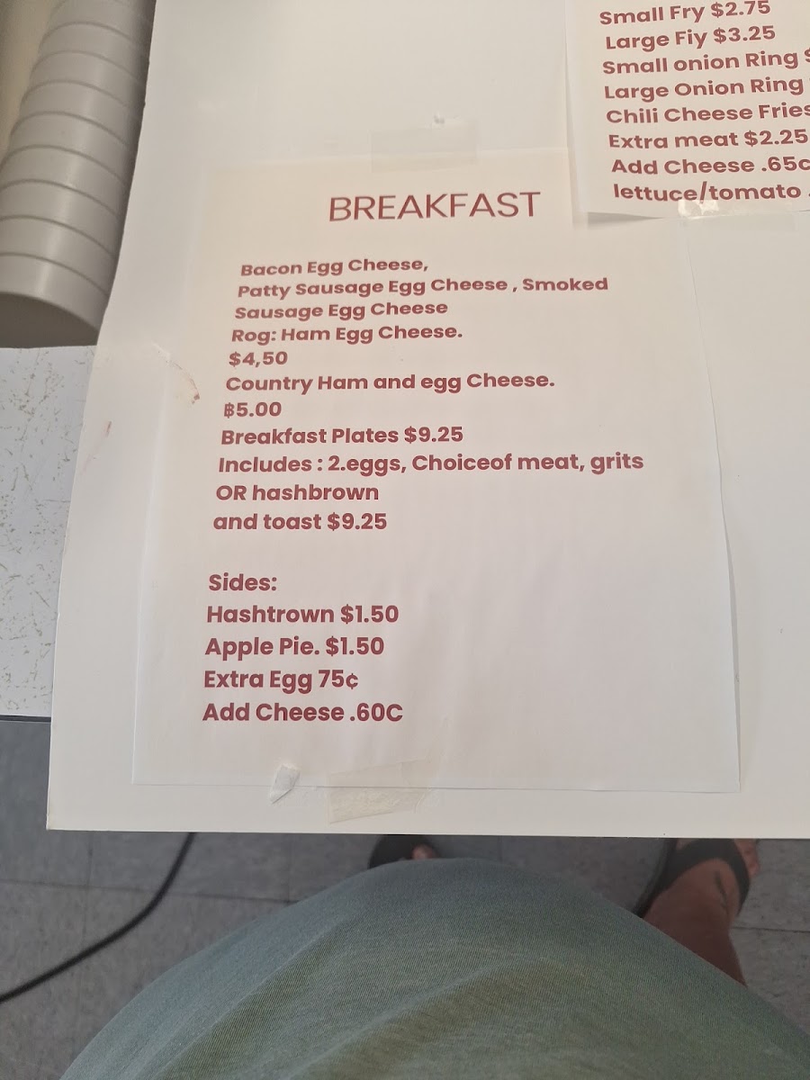 Half & Half Grill menu board