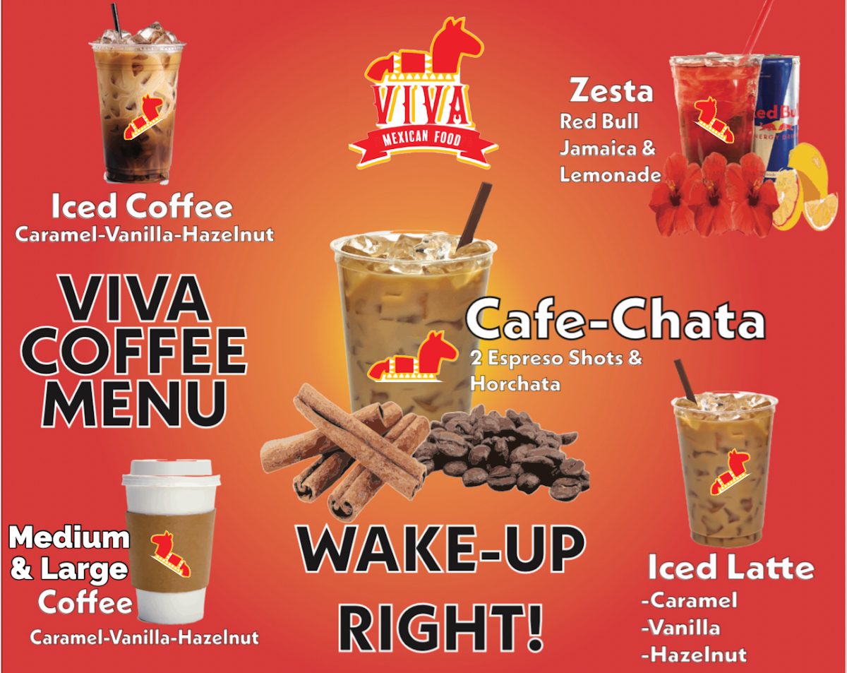 Viva Mexican Food menu board