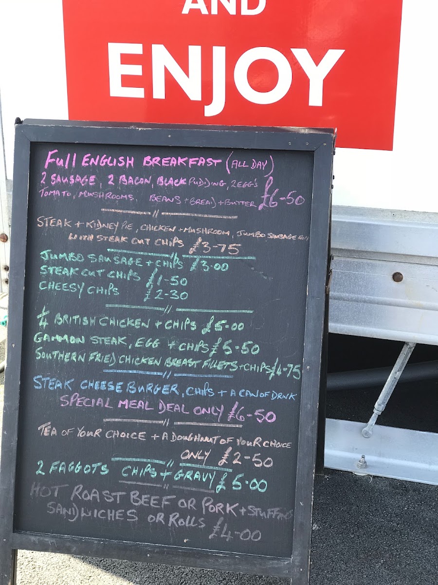 Best of British Food menu board