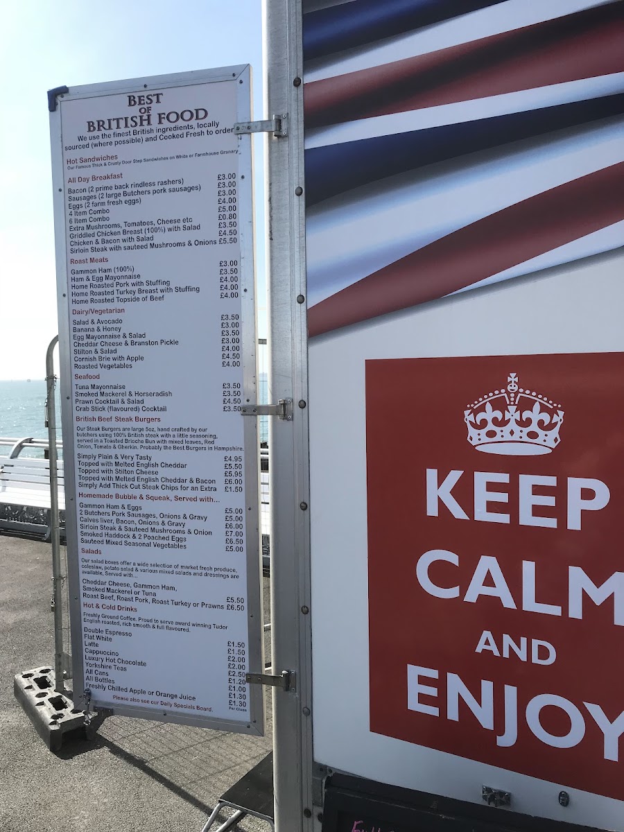 Best of British Food menu board