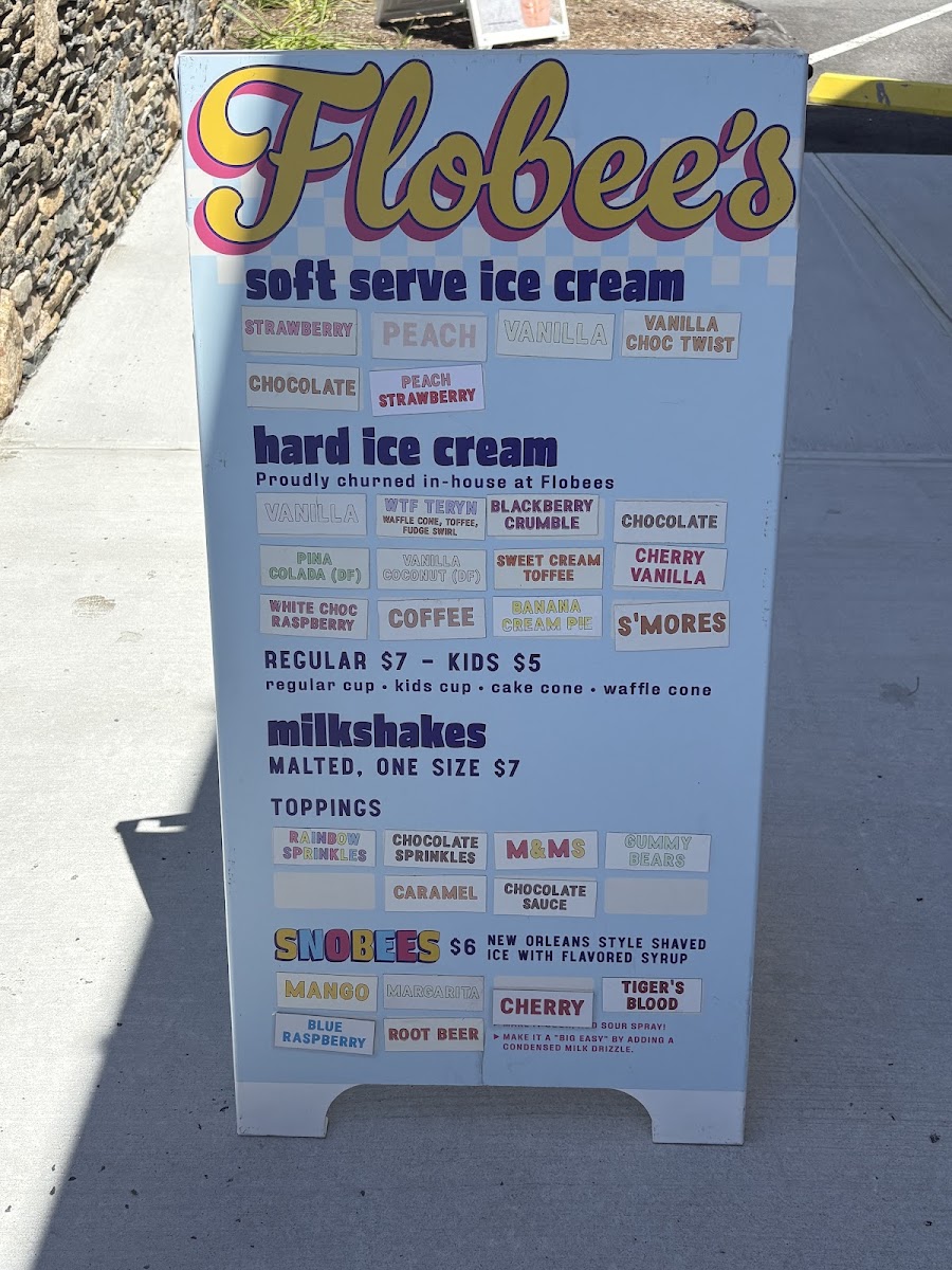 Flobee's Roadside Stand menu board