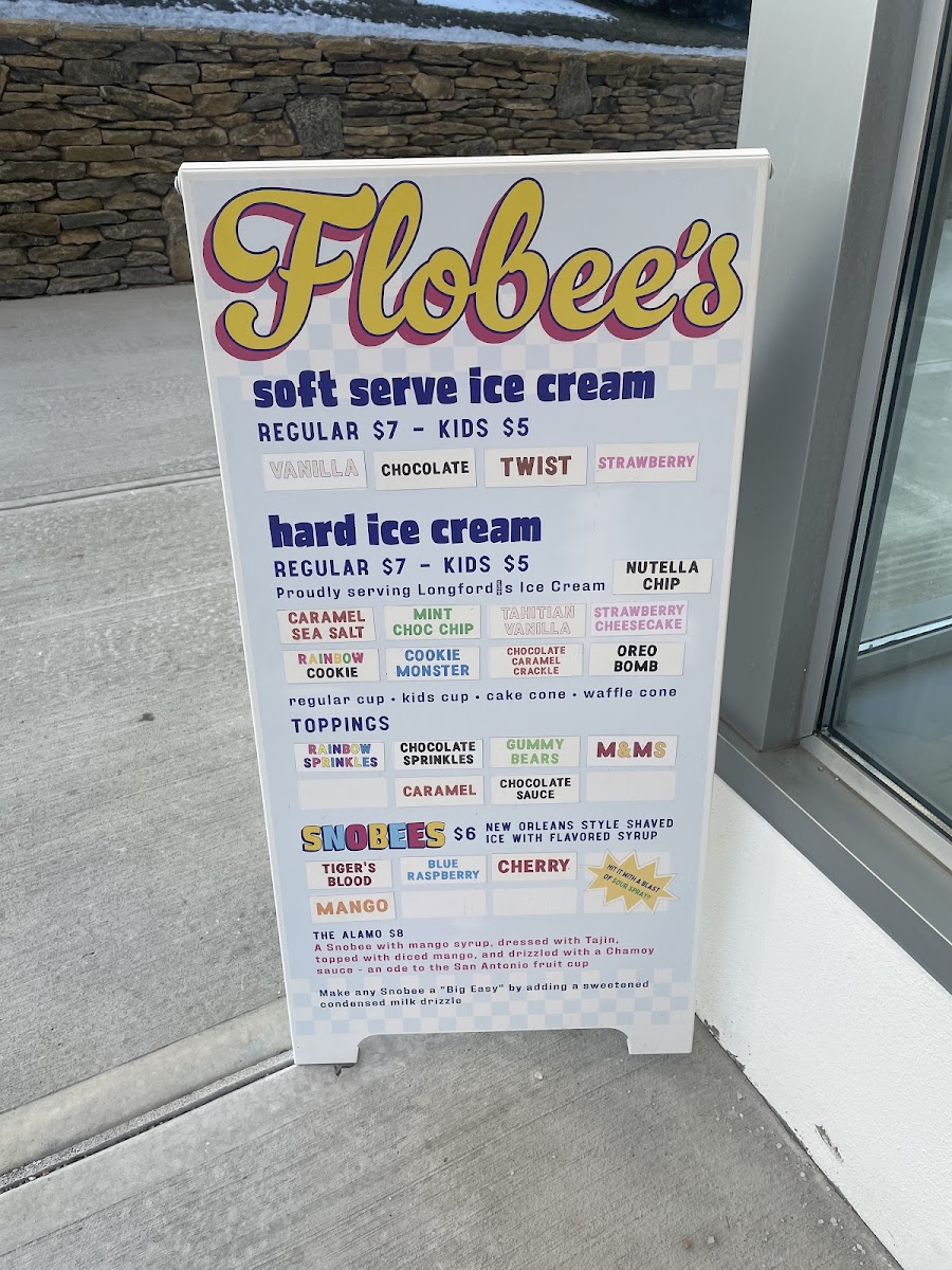 Flobee's Roadside Stand menu board