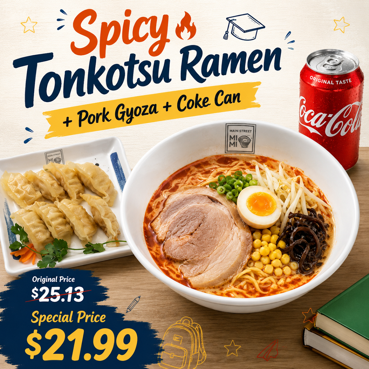Mimi Ramen & Boba Tea menu board