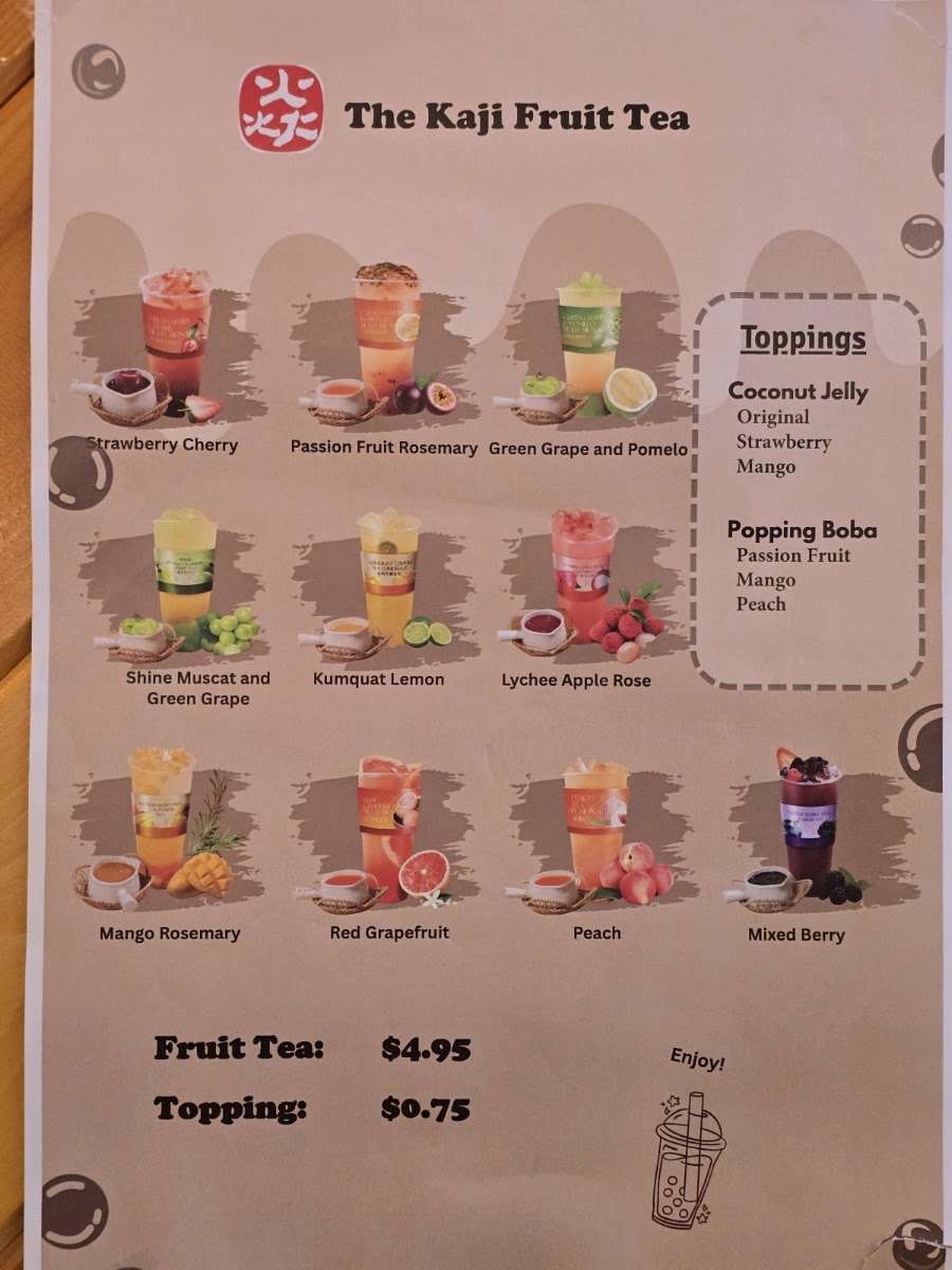 Kaji Grill menu board