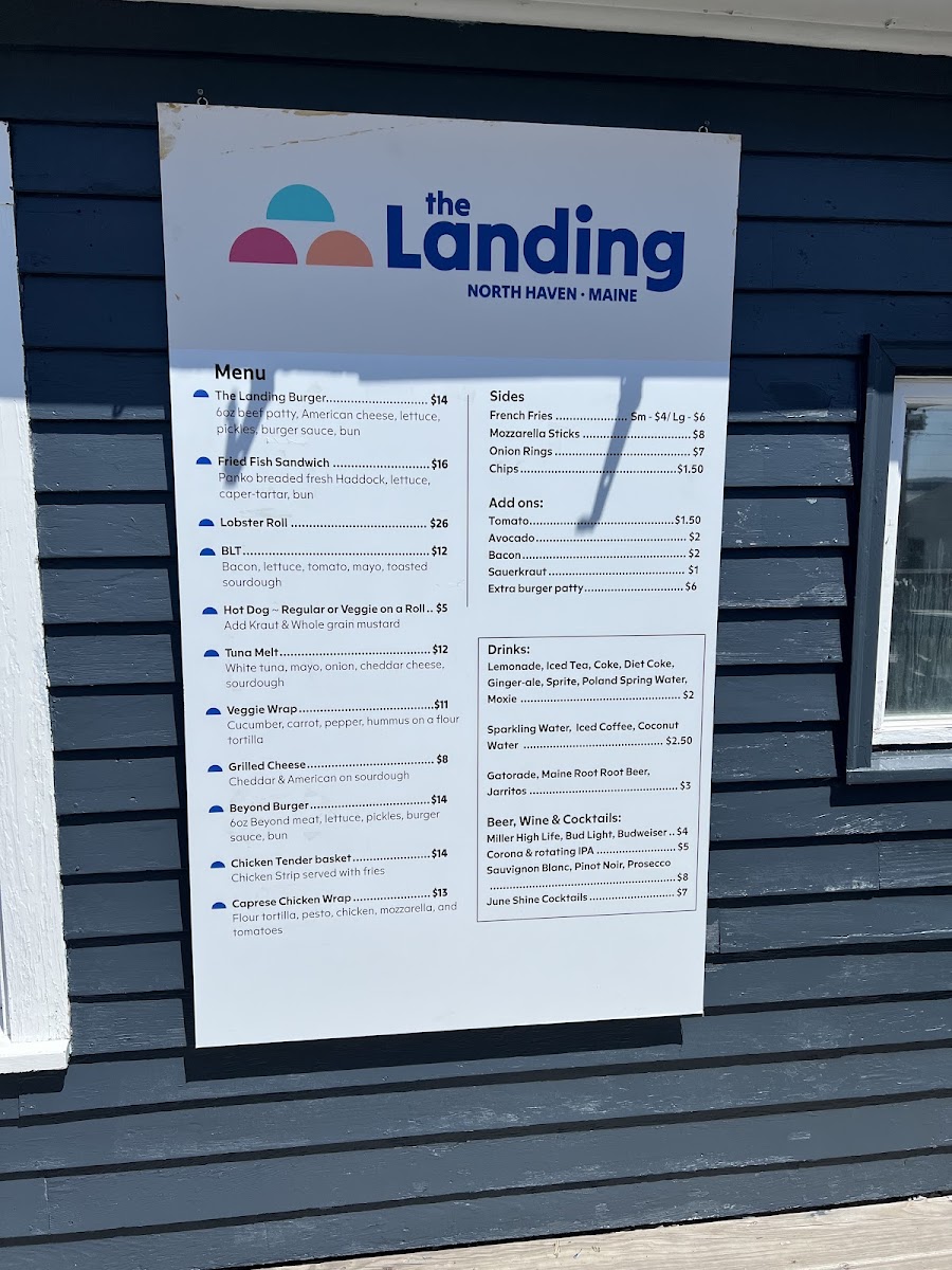The Landing menu board