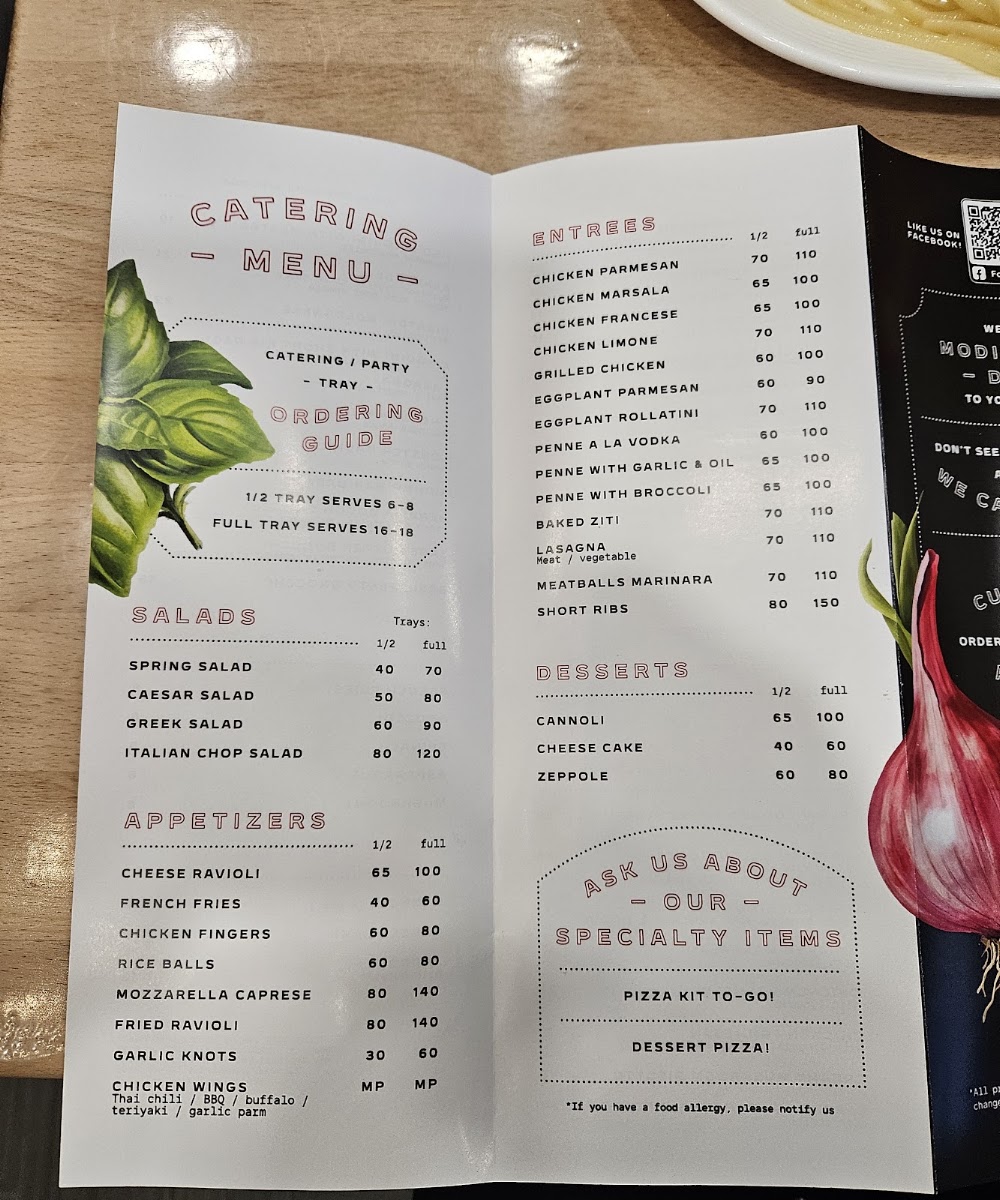 Herbs & Dough menu board