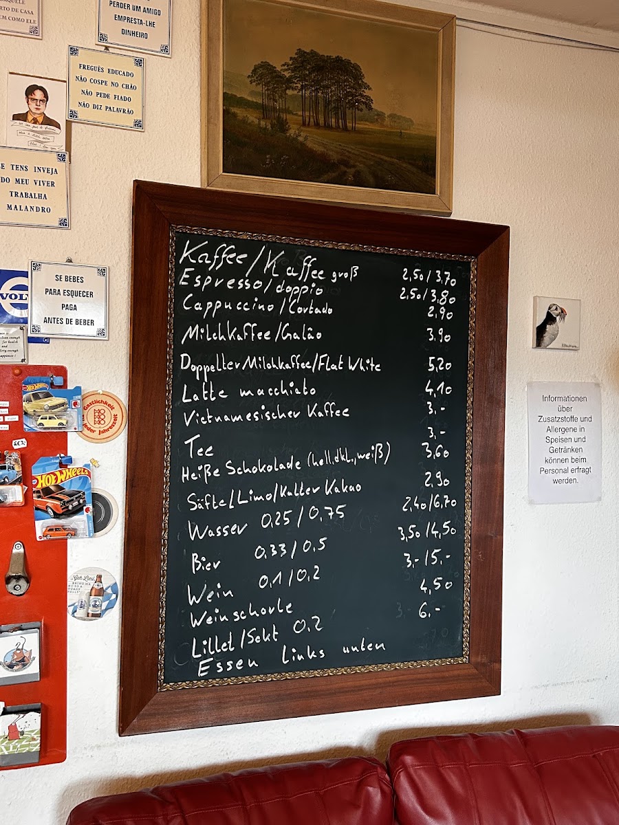 Café Brot & Zucker menu board