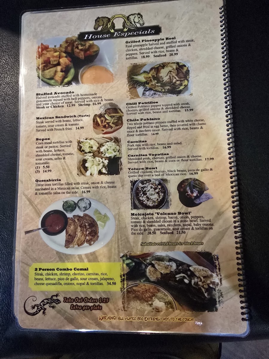 Mis Cinco Potrillos menu board