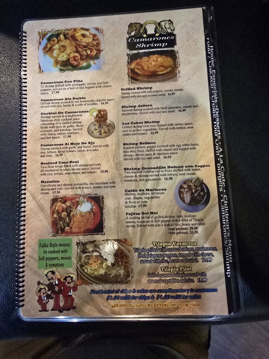 Mis Cinco Potrillos menu board