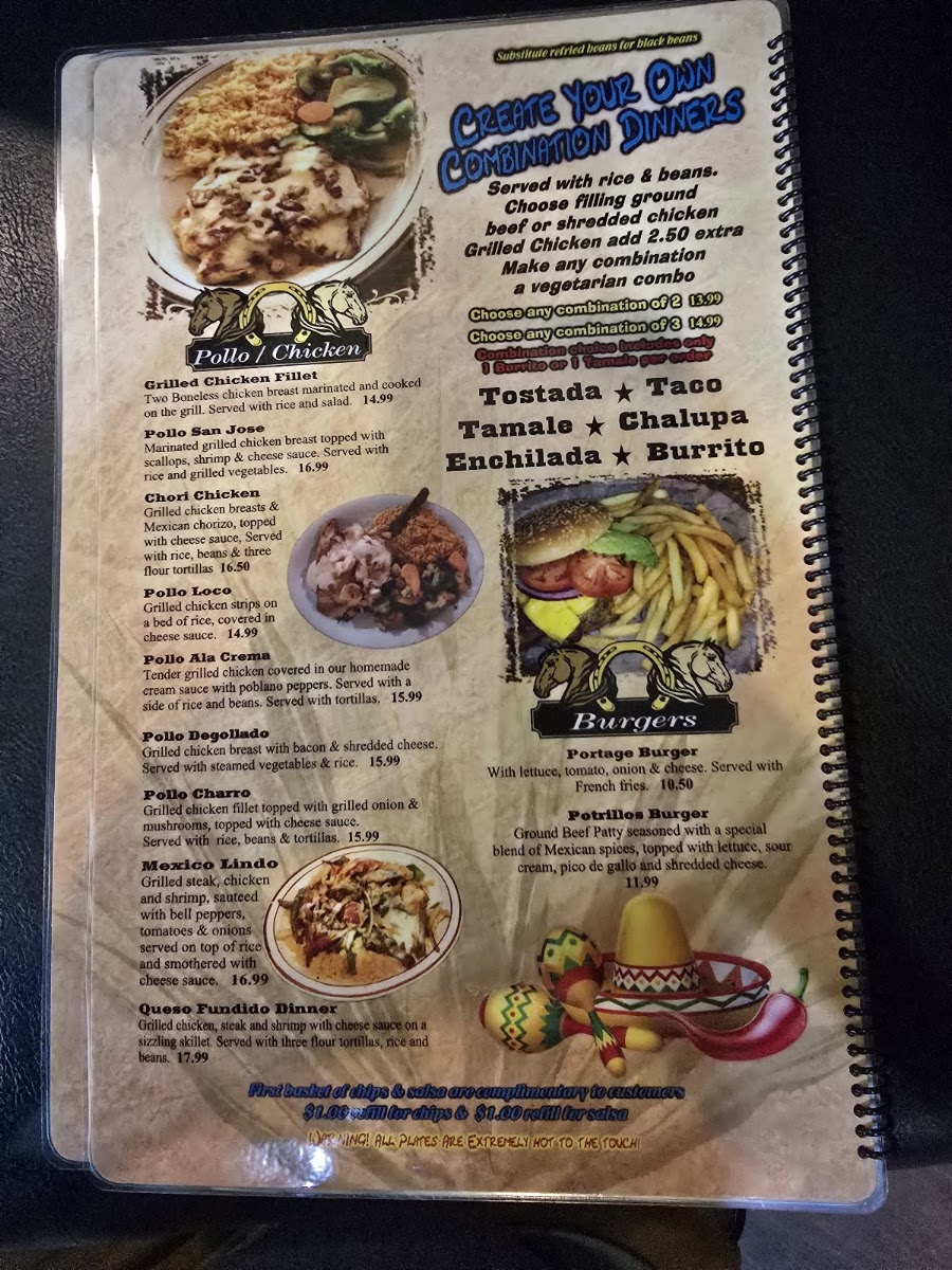 Mis Cinco Potrillos menu board