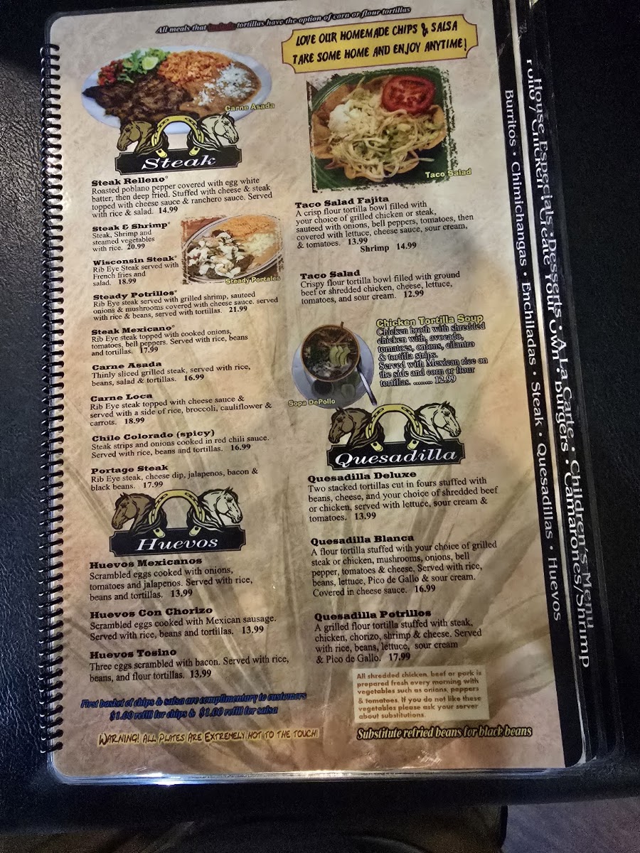 Mis Cinco Potrillos menu board